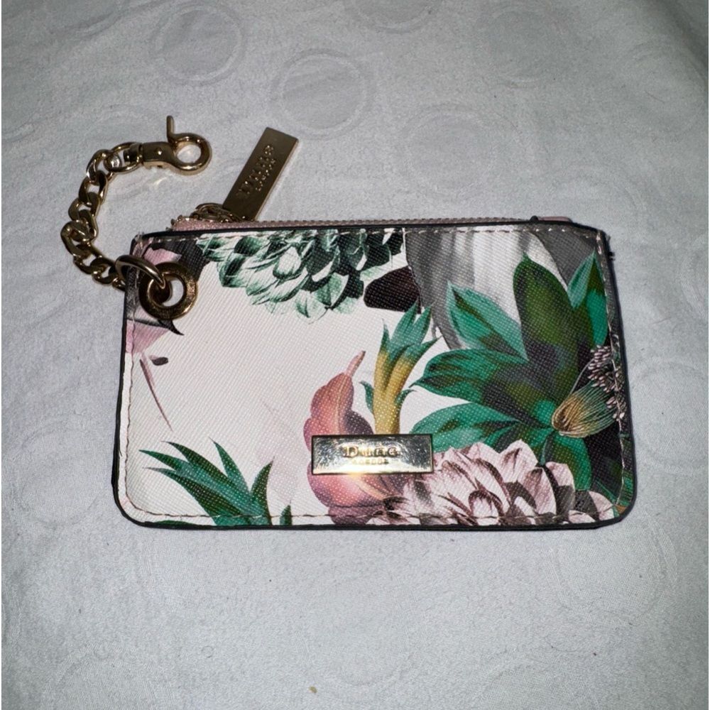 Dune London Keychain ID Case Coin Pouch Mini Wallet Floral Design - Picture 1 of 8